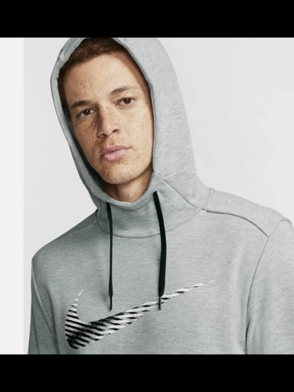 Nike Light Gray Pullover Hoodie with Black Swoosh - Picture 3 of 5